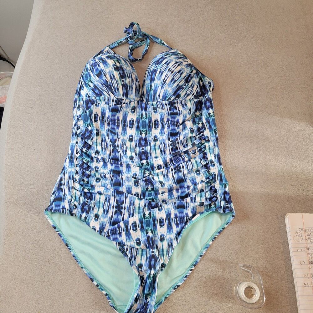 Stylish Swimwear Blue One Piece Swimsuit Size MEDIUM